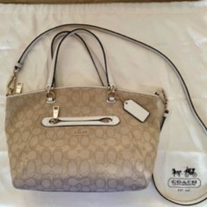 Coach Signature Canvas/Leather accents, satchel + cross body